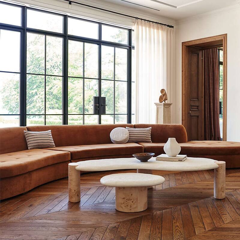 Sasso Aspen Burl Nest Coffee Table Set - White