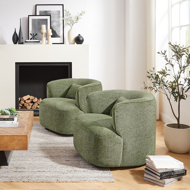 Art Leon Swivel Accent Barrel Chairs