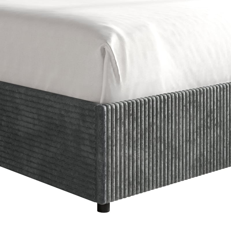 CraftPorch Luxury Wingback Platform Lift Up Storage Bed