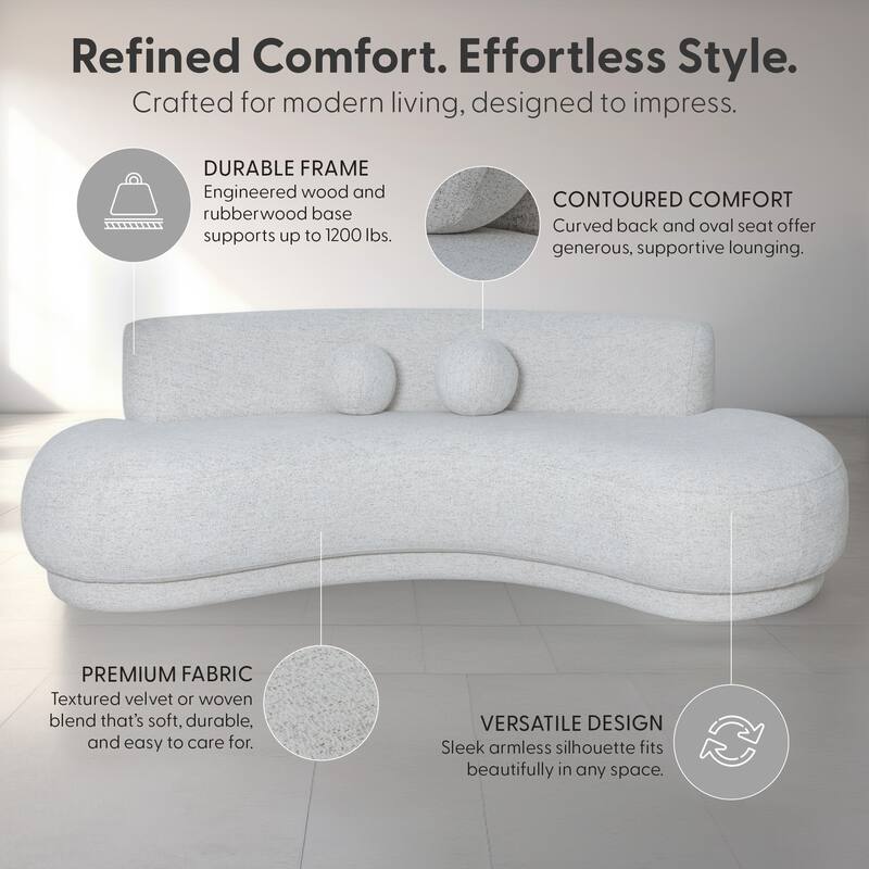 Oakland 97.5 in. 3-Seater Sofa with Oval Seat