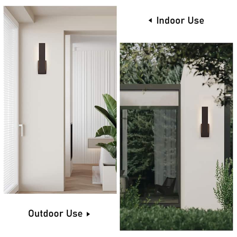 Modern Integrated LED Black/Bronze Aluminum Outdoor Wall Sconce