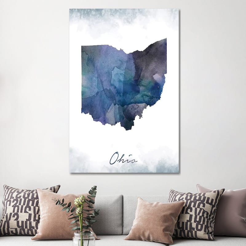 iCanvas "Ohio State Bluish" by WallDecorAddict Canvas Print
