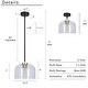preview thumbnail 6 of 14, Modern Black Gold Pendant Clear Glass Kitchen Island Light Bowl-Shape Shade for Dining Room