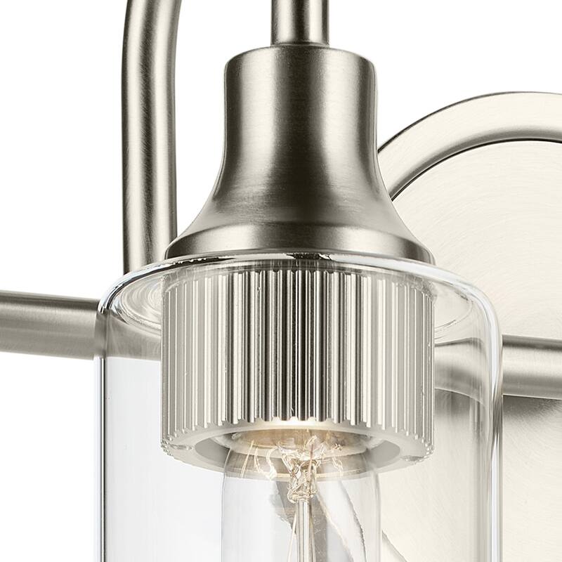 Kichler Lighting Kavi 12.5" 2-Light Vanity Light with Clear Glass in Brushed Nickel