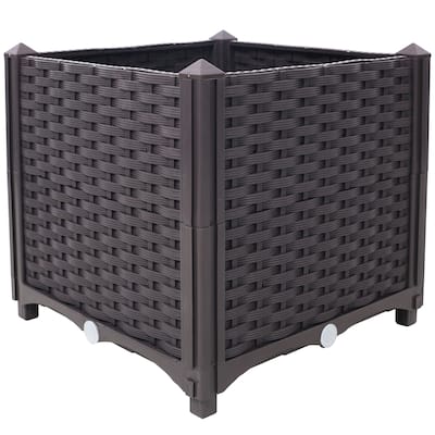 Deep Raised Garden Bed Plastic Planter Boxes for Vegetables Flowers Herbs and Succulents,Self-Watering Planter Box Raised Bed