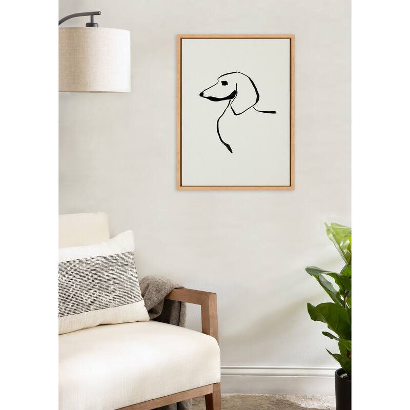 Kate and Laurel Sylvie 1023 Dachshund Framed Canvas by Teju Reval of SnazzyHues