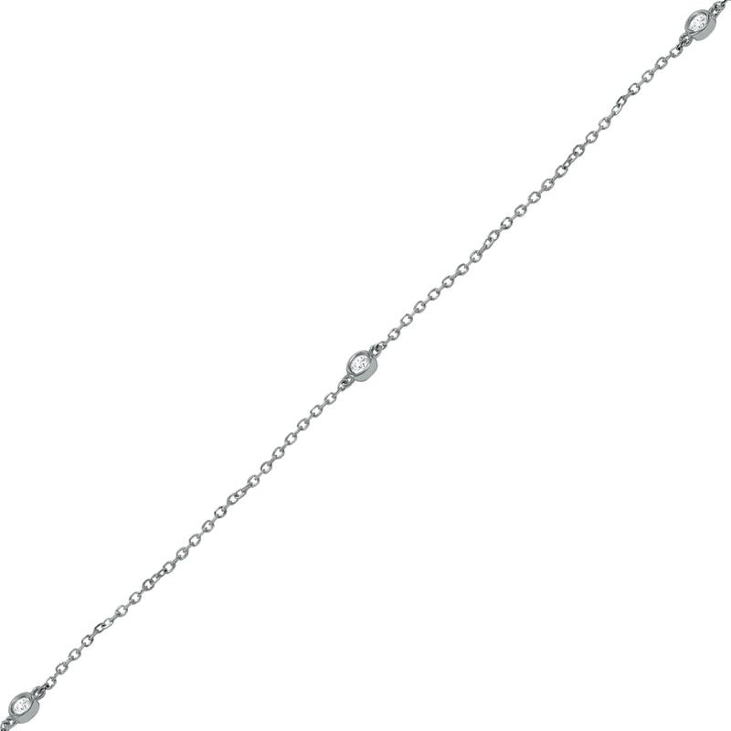 Marquee 1/4 Carat TW Bezel Set Diamond Station Necklace in 14K Yellow Gold