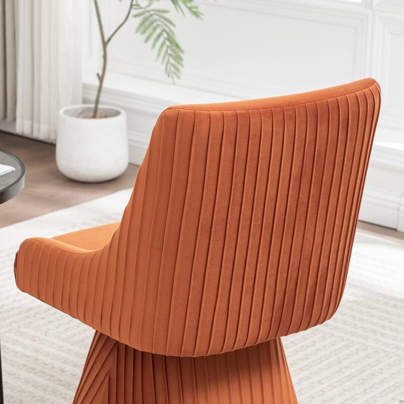 SEYNAR Modern Velvet 360 Degree Swivel Armless Dining chair Set of 2