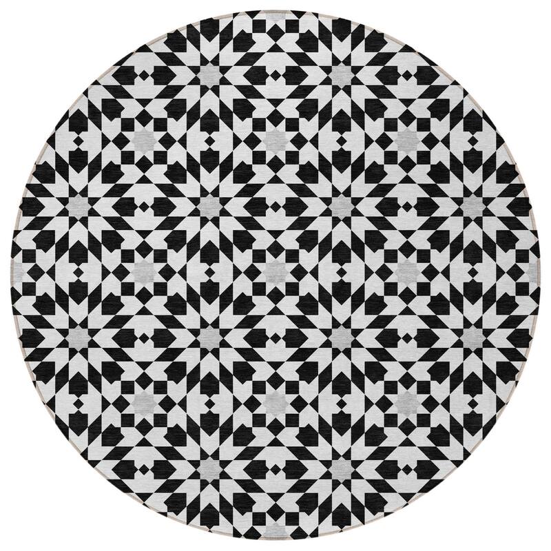 HomeRoots Floral Medallion Transitional Rectangle Outdoor Rug