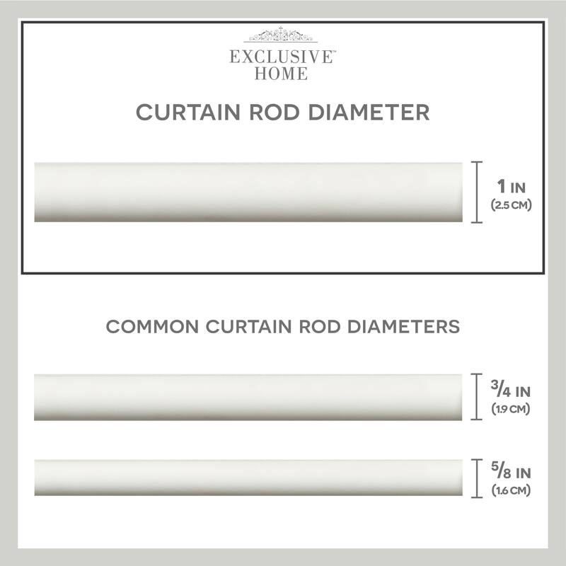 EXCLUSIVE HOME Torch 1" Curtain Rod and Finial Set - 84-160