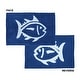 preview thumbnail 2 of 22, Southern Tide Skipjack Reversible Cotton Bath Rug 20 x 32 - Cobalt Blue