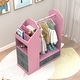 preview thumbnail 7 of 13, Costume RackOpen Hanging Armoire Closet with Mirror-PINK