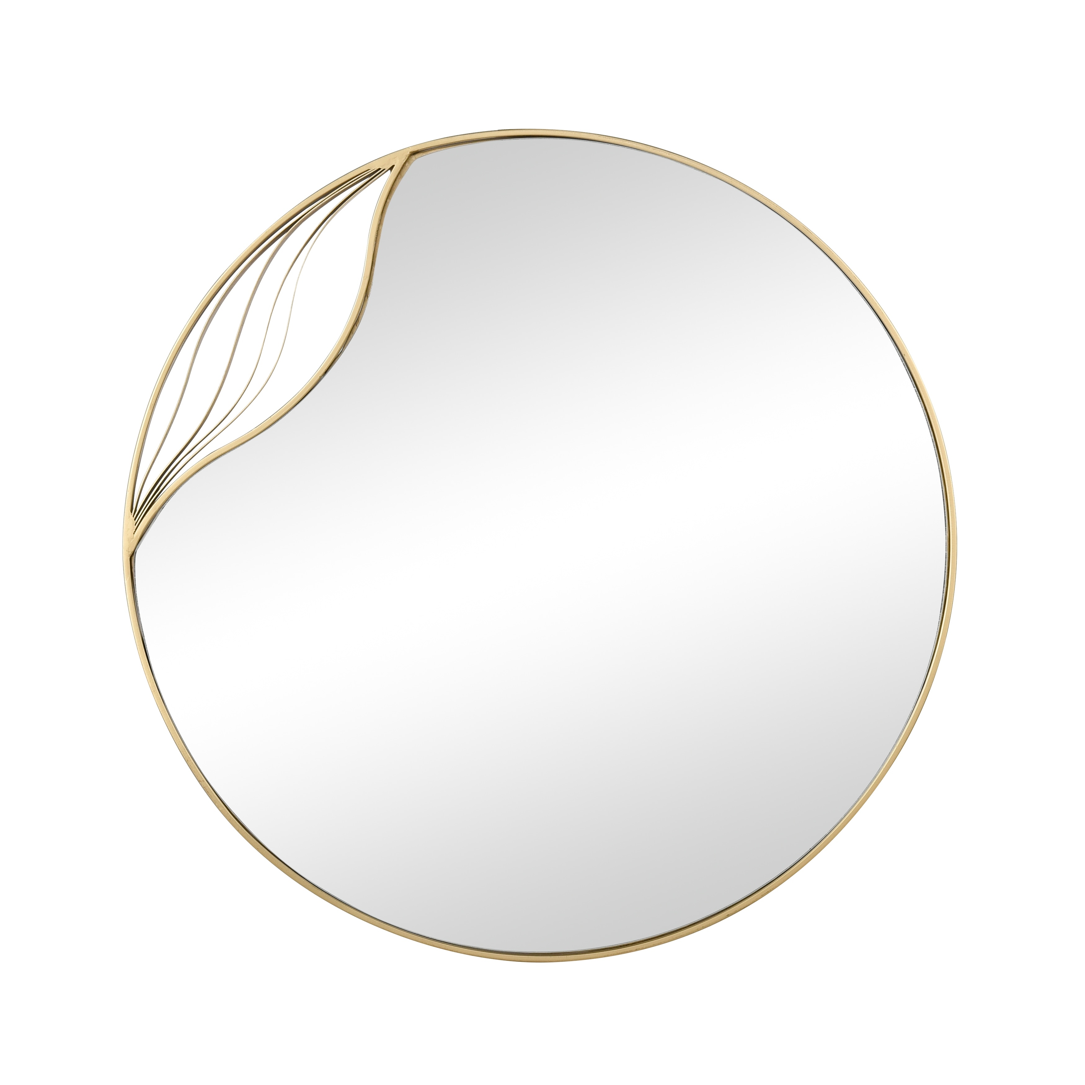Atlas Stiller Gold Framed Round Wall Mirror - 23.75 inch High