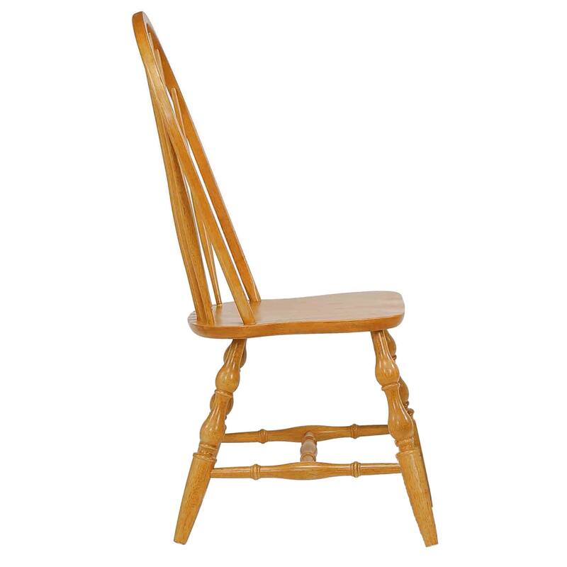 Retro Spindleback Dining Chair - Oak Finish, Fully Assembled, Timeless Design, Heavy Duty Support