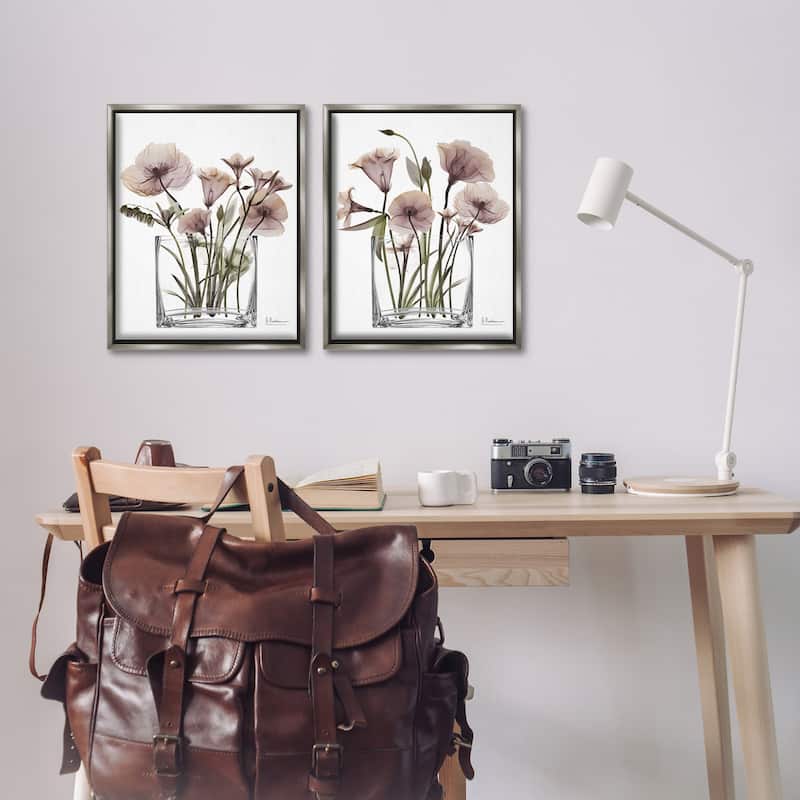 Stupell Earthy Infatuation Bouquet Framed Floater Canvas Wall Art Design By Albert Koetsier (Set of 2)