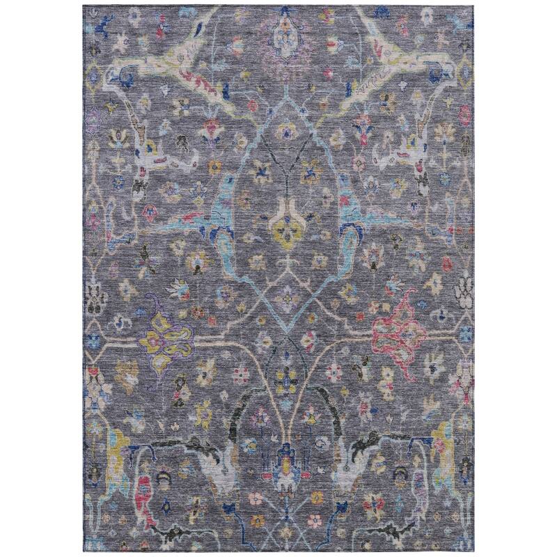 Machine Washable Indoor/ Outdoor Traditional Vintage Chantille Rug