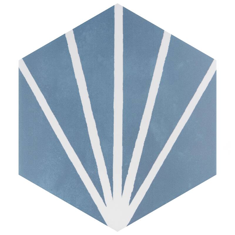 Merola Tile Horizon Dusk Hex Azul 7-3/4" x 9" Porcelain Floor and Wall Tile