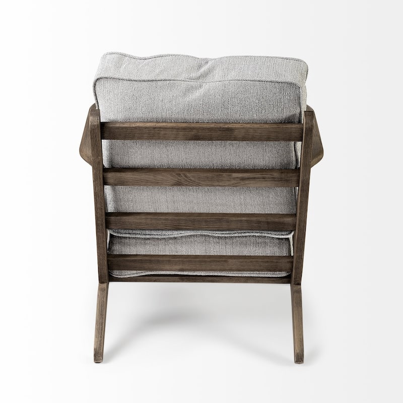 HomeRoots 31" Light Gray and Brown Fabric Lounge Chair - 31' X '32' X '28