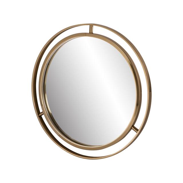 Glitzhome Oversized Iron-framed Round Wall Mirror