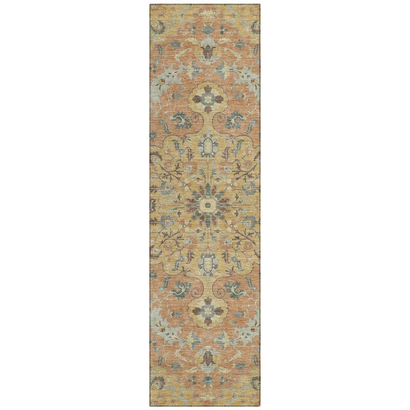 Machine Washable Indoor/ Outdoor Traditional Indore Chantille Rug