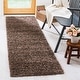 preview thumbnail 95 of 121, SAFAVIEH Athens Shag Ilaha 1.5-inch Thick Rug 2'3" x 8' Runner - Taupe - Runner
