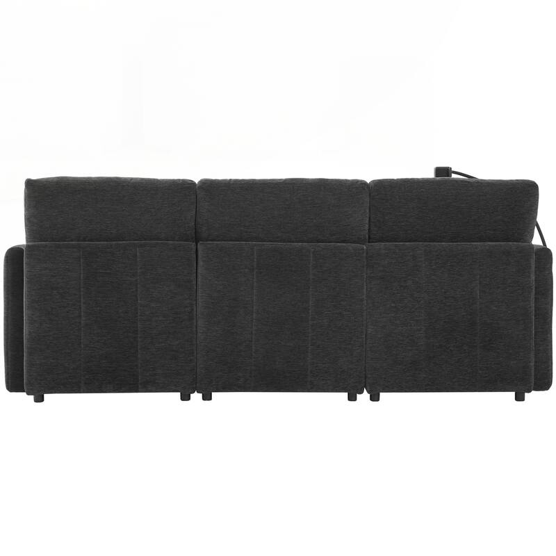 Modern Sectional Sofa Modular Sofa 85.4" U-shaped Sofa Couch Sofa Bed L-shaped Sofa with a Movable Ottoman