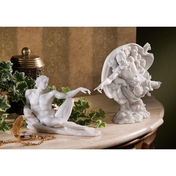 Design Toscano The Creation of Adam Bonded Marble Statues: Set