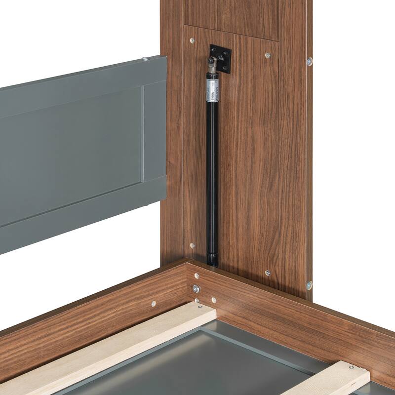 T-shaped Full Size Murphy Bed with Integrated Foldable Desk
