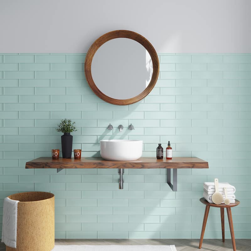 Apollo tile 3" x 12" Colorway Matte Blizzard Blue Glass Tile (5 sq ft/case) - 20 Pack