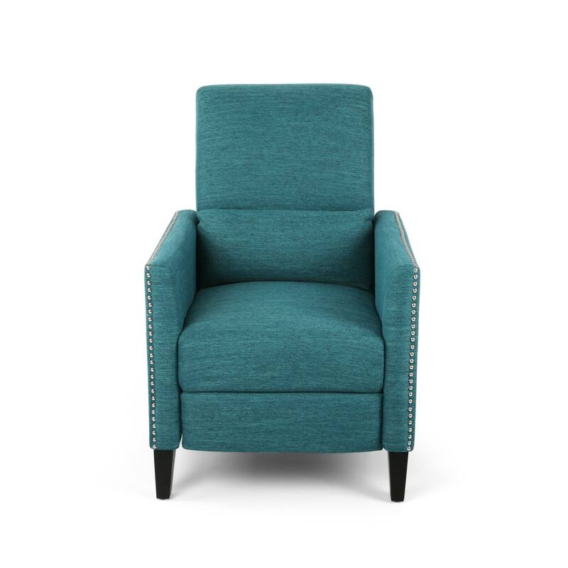 Roomfitters Push-Back Recliner Chair with Nailhead Trim and Tapered Legs, Tufted Accent Lounge Chair for Living Room