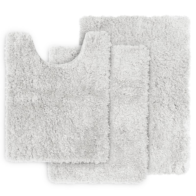 Porch & Den Lorena Shaggy/ Non-slip Rubber Backed Bath Rug Set