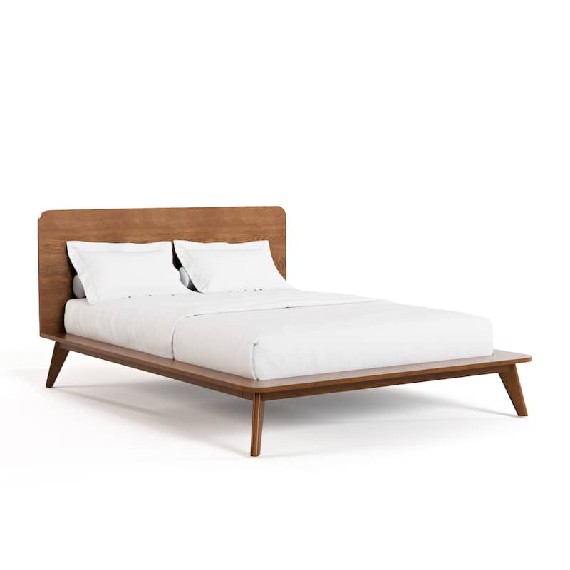 Furniture of America Beau Midcentury 3-Piece Walnut Low Profile Wood Bedroom Set