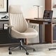 preview thumbnail 25 of 31, OVIOS Suede Fabric Ergonomic Office Chair High Back Lumbar Support Beige