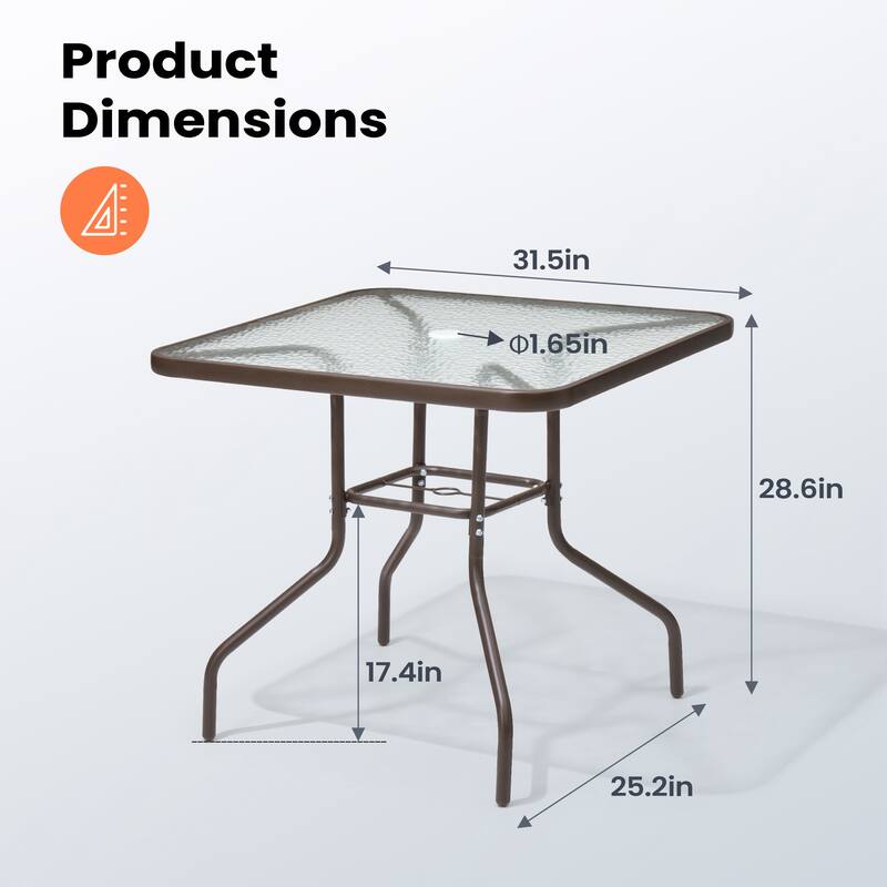 Pellebant Outdoor Dining Table with Umbrella Hole - See the Picture Images