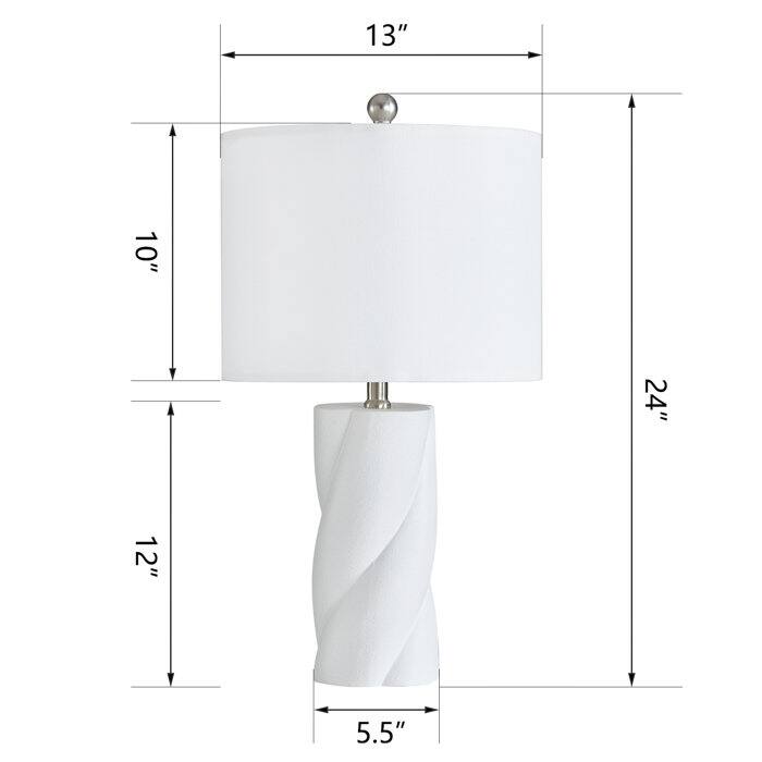 24" Modern Ceramic Table Lamp Set