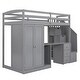 preview thumbnail 13 of 38, Contemporary Twin Size Loft Bed with Wardrobe and Staircase, Desk and Storage Drawers and Cabinet in 1, Maximized Space, Gray
