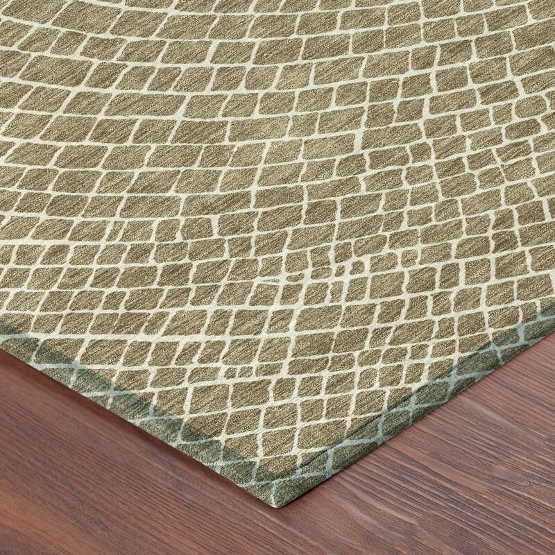 Machine Washable Indoor/ Outdoor Modern Gravity Chantille Rug
