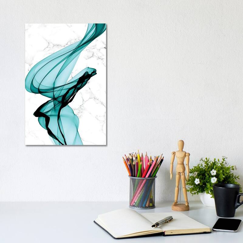iCanvas "Teal Ribbons I" by Irena Orlov Canvas Print - 12x8x0.75
