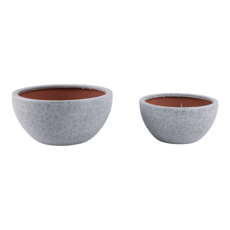 Pottery Bowl Planters Round Design Decorative Bowl Style (Set of 2)