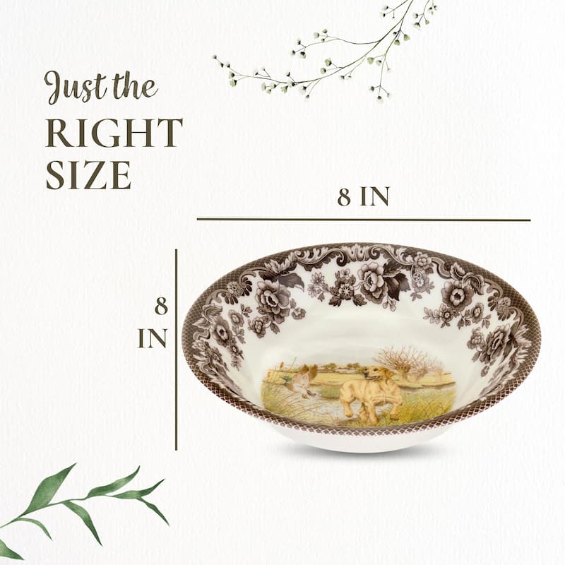 Spode Woodland Ascot Cereal Bowl Assorted Dogs - 8 Inch