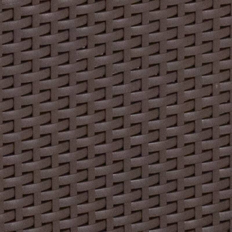 5 Piece Outdoor Faux Rattan Chair, Sofa and Table Set in Chocolate Brown