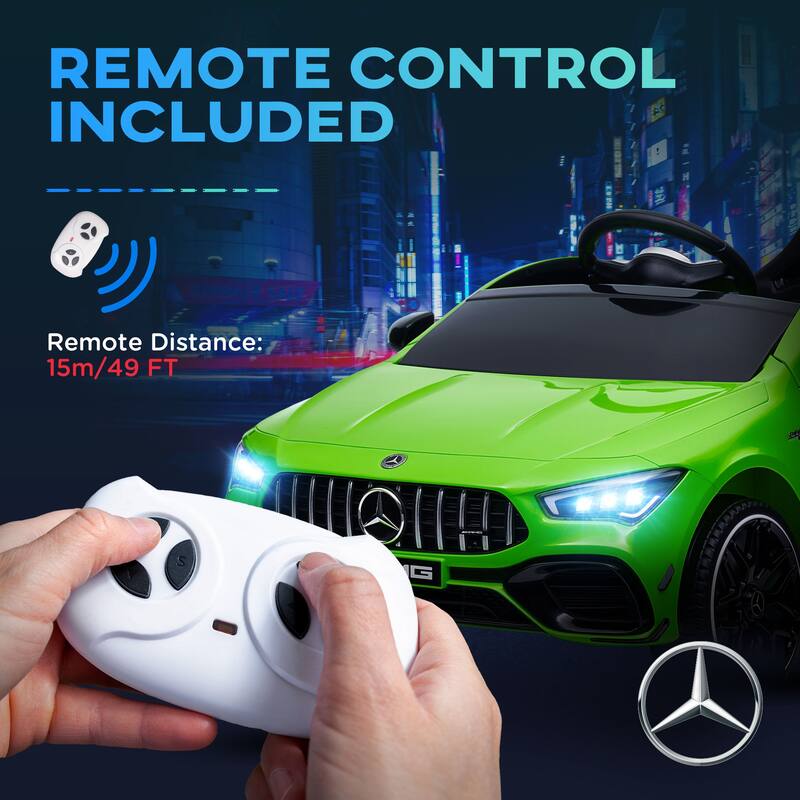 Licensed Mercedes-AMG CLA 45 Kids Electric Ride-On Car with Remote Control, LED Lights & Suspension