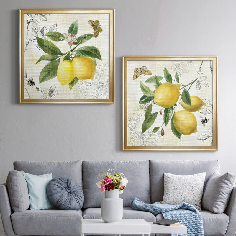 Linen Lemons I Premium Framed Canvas - Ready to Hang