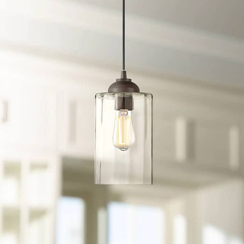 Bronze Mini Pendant Light 5 1/4" Modern LED Glass for Kitchen Island - 5" x 96"