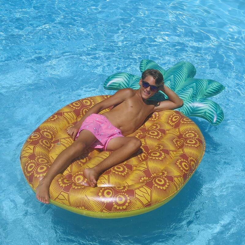 Swimline Giant Inflatable Unique Print Tropical Pineapple Pool Float | 90649 - 6