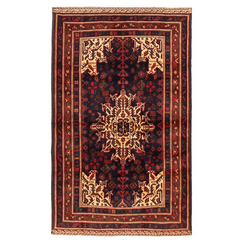Teimani Navy Rug 4'1" x 6'10" - 4'1 x 6'10 - Dark Navy - 4'1 x 6'10
