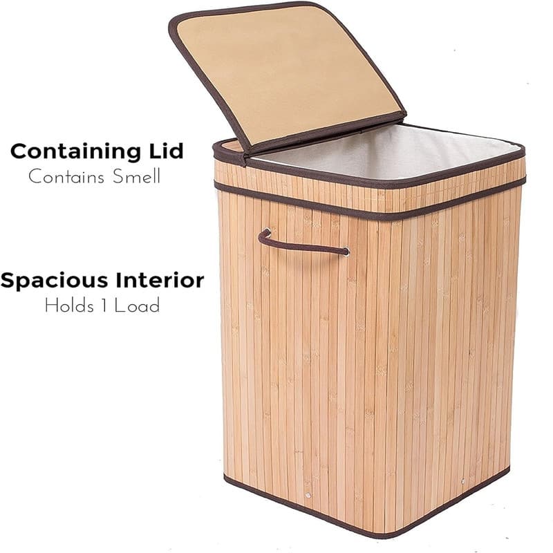 Laundry Hamper with Lid - 15"L x 15"W x 24.5"H