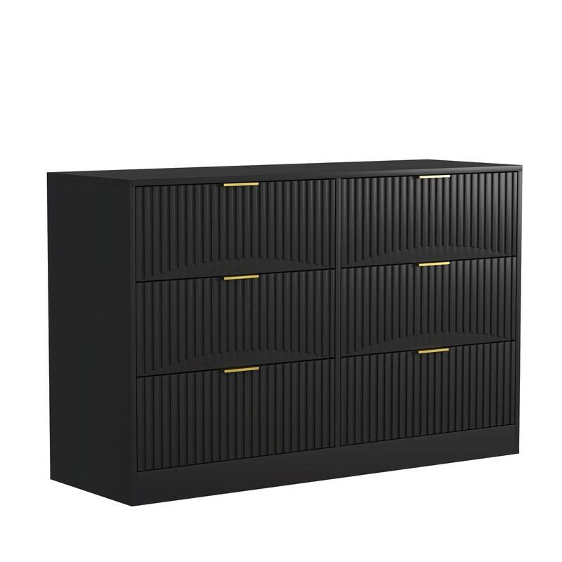 Modern 6-Drawer Dresser, Versatile Chest of Drawers for Bedroom, Living Room, Hallway, & Entryway