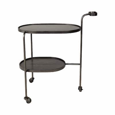 Sagebrook Home 33" Francois Marble Bar Cart, Round - 29" x 16" x 33"