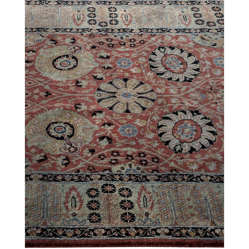 Overton Hand Knotted Wool Vintage Inspired Modern Contemporary Overdyed Red Area Rug - 3' 2" x 4' 10"